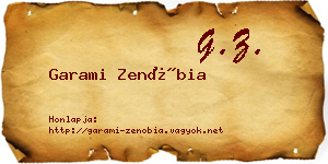 Garami Zenóbia névjegykártya